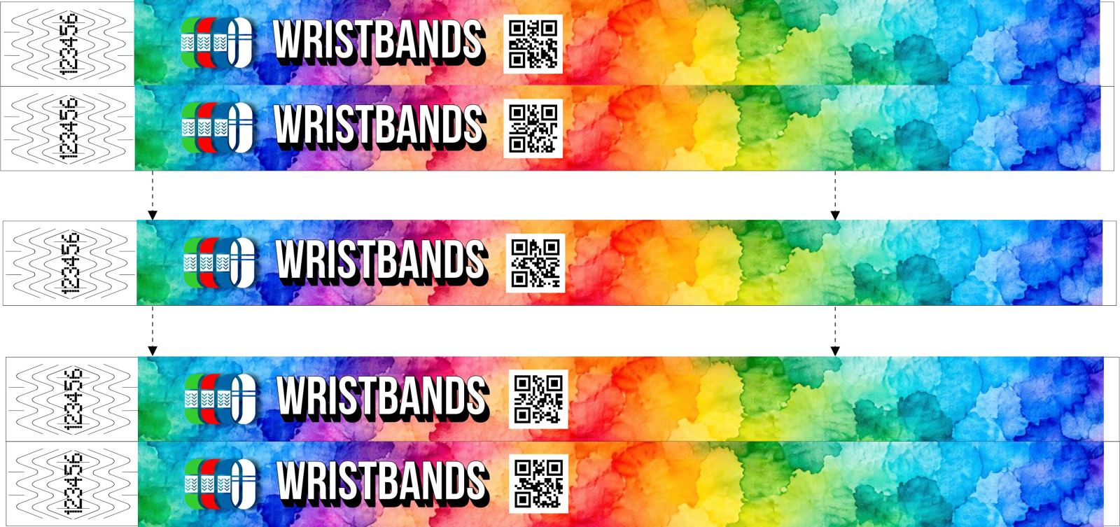 Armbänder mit jeweils unterschiedlichem QR-Code